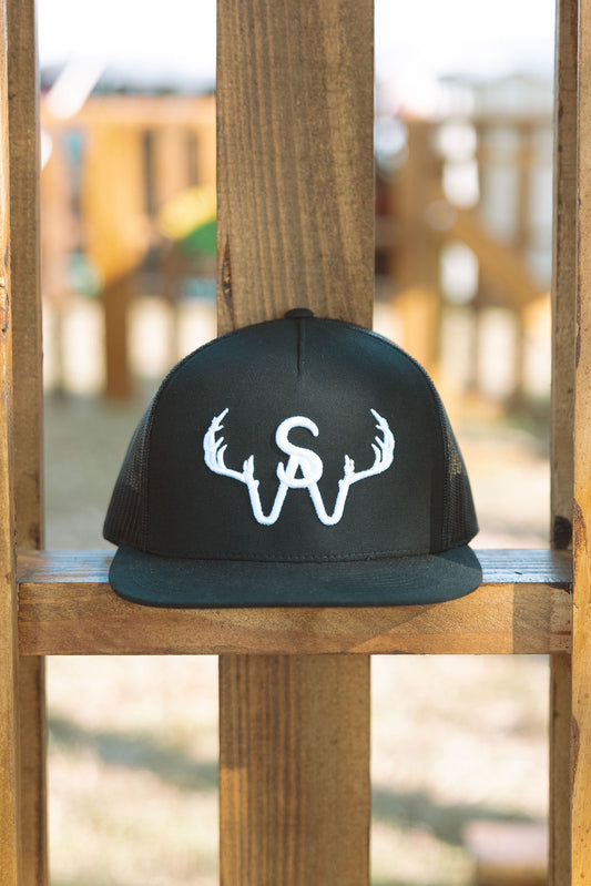 Black Buck Trucker Hat Front