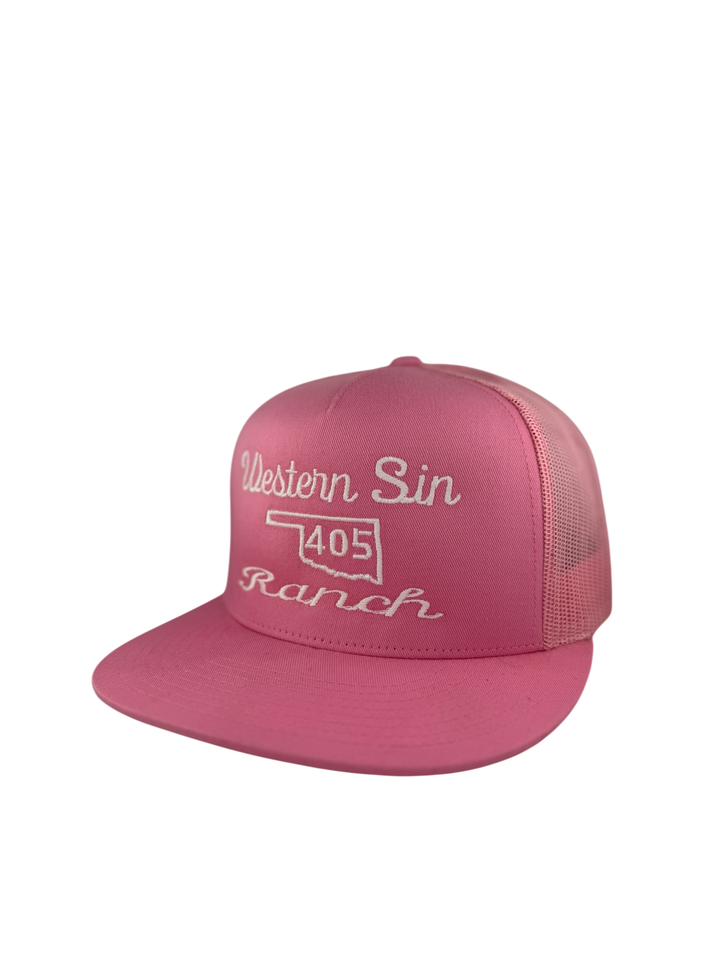 Pink 405 Trucker Hat Front