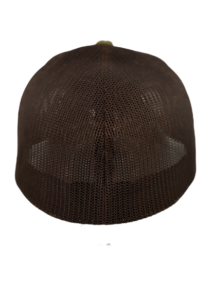 Brown back of flex fit hat